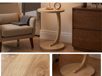 C - Shaped End Table With Sturdy Base