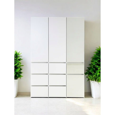 Elise - Slim Modular Closet Cabinet With Drawers - White