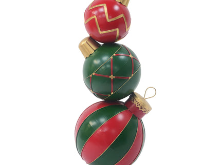 Classic Stacked Christmas Ball Decoration With Durable Construction - Red