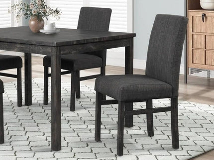 5 Piece Transitional Dining Set With Table And Upholstered Chairs