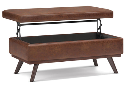Owen - Lift Top Large Coffee Table Storage Ottoman, Mid Century Style