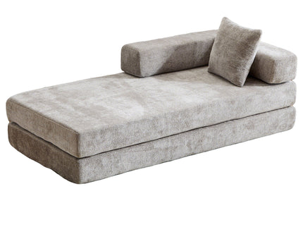 Convertible Floor Sofa Bed With Pillow Back Support Armrest