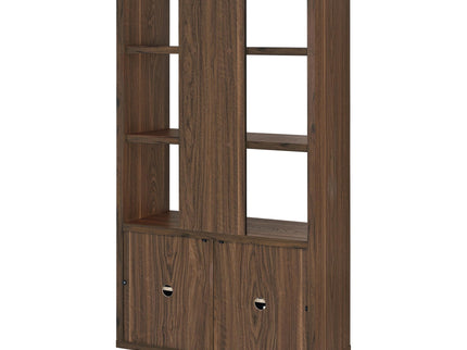 Rodger - 3 Shelf Cabinet Bookcase - Walnut
