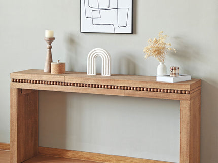 Modern Rustic Wood Table, Rectangular Living Room Center Table With Floating Top Design