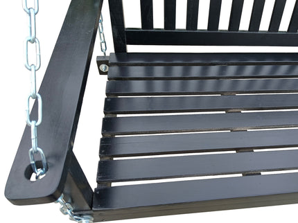 Front Porch Swing With Armrests For Outdoor Patio, Garden Yard, Backyard Or Sunroom