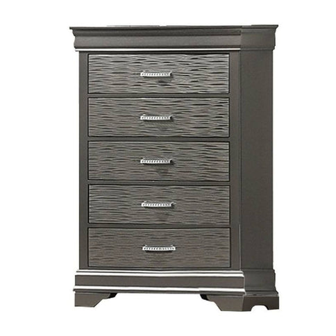1 Piece Chest With Unique Drawers - Gray