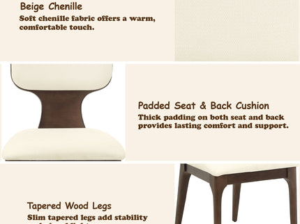 Koen - Side Chair (Set of 2) - Beige / Brown Oak