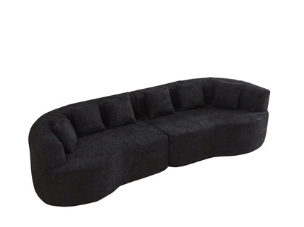 Curved Sectional Sofa With 6 Pillows