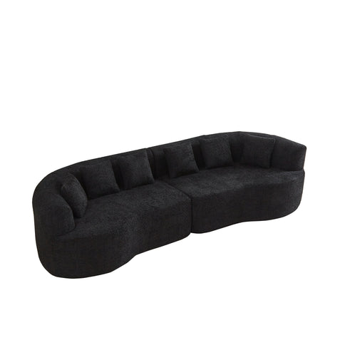Curved Sectional Sofa With 6 Pillows