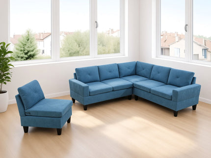 Modular L - Shaped Sectional Sofa 6 Seater 4 Piece Couch With Chaise