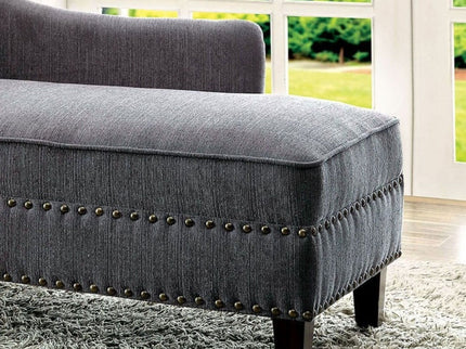 Chaise With Nailhead Trim And Plush Pillow