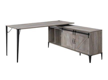 Zakawani - Writing Desk With Cabinet - Gray