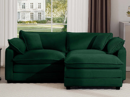 Modern Modular Cushion Sofa With Ottoman, Low Back, Deep Seating Sofa Set