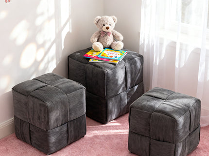Modern Ottoman Foot Rest With Woven Design