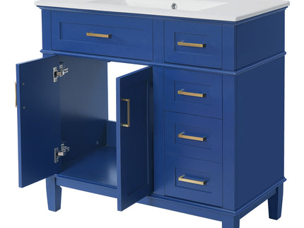 Modern Bathroom Vanity With Ceramic Sink, Soft Close Storage Cabinet