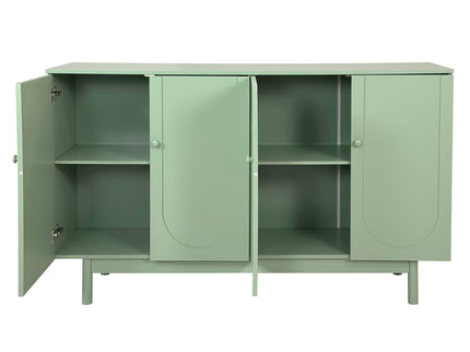 4 Door Intaglio Storage Cabinet - Mint Green
