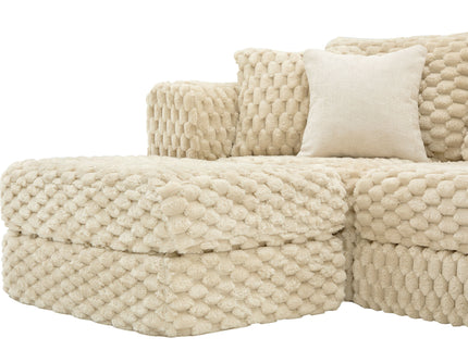 Modular Sectional Sofa, Boneless Couch With 2 Movable Ottomans