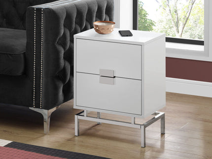 Accent Side Table, Storage Drawer, Modern Design