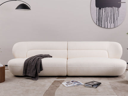 Modern Fashion Yp40116W Circular Curve Design Sofa, 4 Seater For Office & Bedroom - White