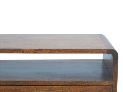 Curved Chestnut Console Table