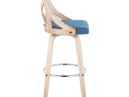 Charlotte - Farmhouse Fixed Height Bar Stool With Swivel And Round Footrest (Set of 2)