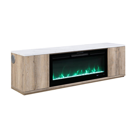 Mason - Entertainment Unit With Bluetooth Speaker And LED Lighting - Natural