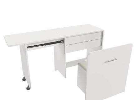 Folding Desk With Mirror And Storage Stol For Bedroom