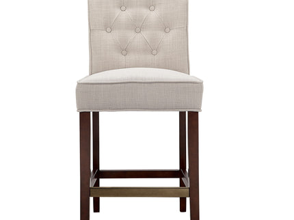 Tufted Counter Stool With Button Tufted Back - Tan