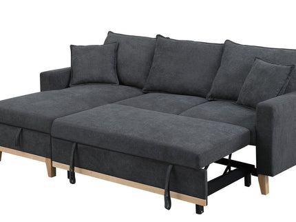 Colton - Reversible Sleeper Sectional Sofa With Storage Chaise - Dark Gray