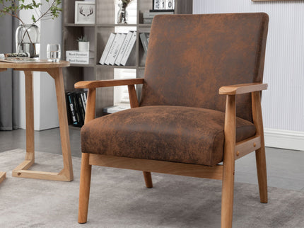 Wide Arm Chair - Light Brown