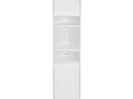 Multi Functional Corner Cabinet With Adjustable Shelves And 2 Doors