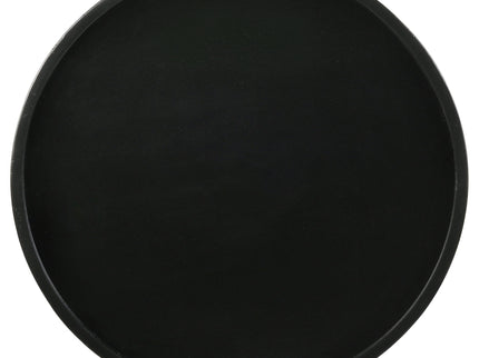 Stain Pedestal Accent Round Table With Lipped Top - Black