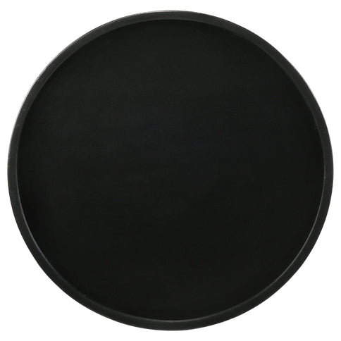 Stain Pedestal Accent Round Table With Lipped Top - Black