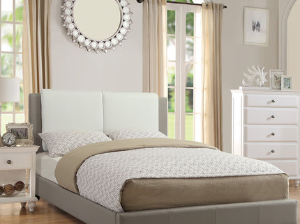 Bed Set With 2 Tone Upholstered Headboard