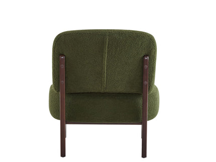 Modern Boucle Lounge Chair With Solid Wood Fram