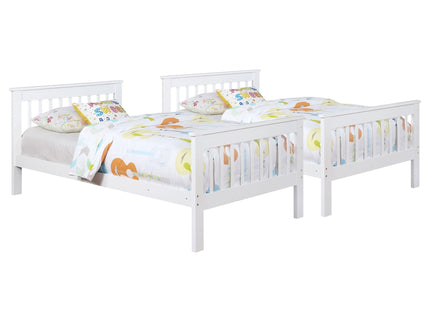 Madison - Twin Over Twin Bunk Bed With Slatted Design - White