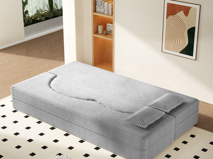 Floor Sofa With 2 Pillows, Convertible Twin Size Mattress For Living Room