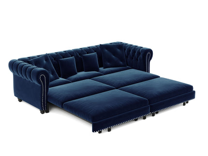 3 In 1 Convertible Sleeper Sofa Bed With Movable Ottoman