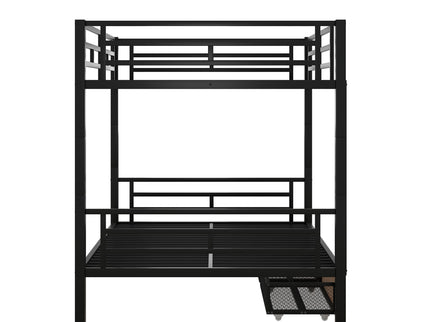 Full Size Convertible Bunk Bed With 2 Drawers Durable - Black