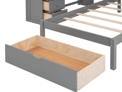 Bunk Bed With Desk, Drawers And Shelves