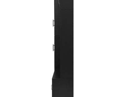 Tall Hall Tree With Shoe Storage, 4 In 1 Entryway Bench With 6 Cabinets, 4 Coat Hooks & Adjustable Shelf For Hallway - Black