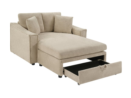 Modern Chaise Sofa With Hidden Storage For Living Room