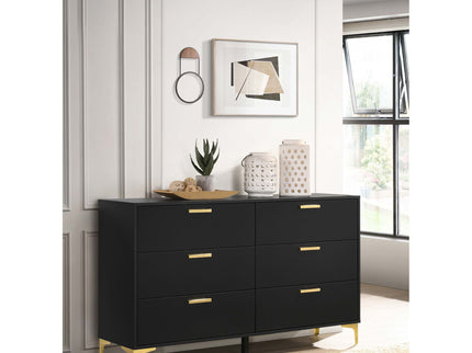 Lexie - 6 Drawer Rectangular Dresser - Black