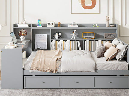 Daybed With 3 Drawers USB Ports And Desk