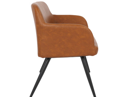 Daniella - Industrial High Back Bench - Black / Camel