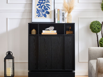 Fluted Sideboard Buffet Cabinet With 2 Doors And Adjustable Shelf, Storage Cabinet For Entryway