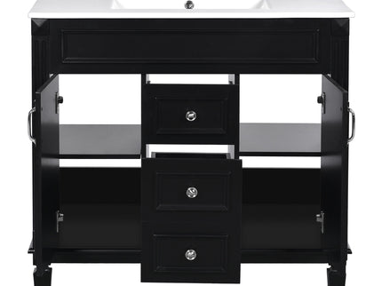 Bathroom Vanity With Top Sink, Basin On Cabinet With 2 Soft Closing Doors And 2 Drawers