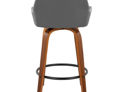 Daniella - Contemporary Fixed Height Counter Stool With Swivel With Round Footrest (Set of 2)
