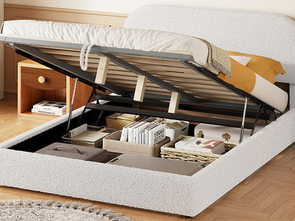 Upholstered Platform Bed With Hydraulic Storage System