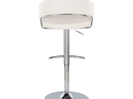 Jie - Contemporary Adjustable Barstool With Swivel & Rounded T Footrest (Set of 2)